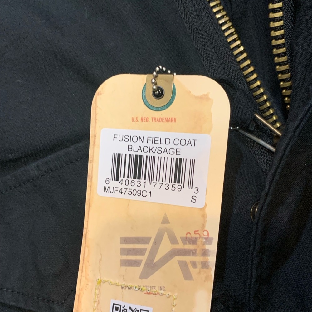 S / Alpha Industries Black and Olive fusion field coat - Picture 5 of 6